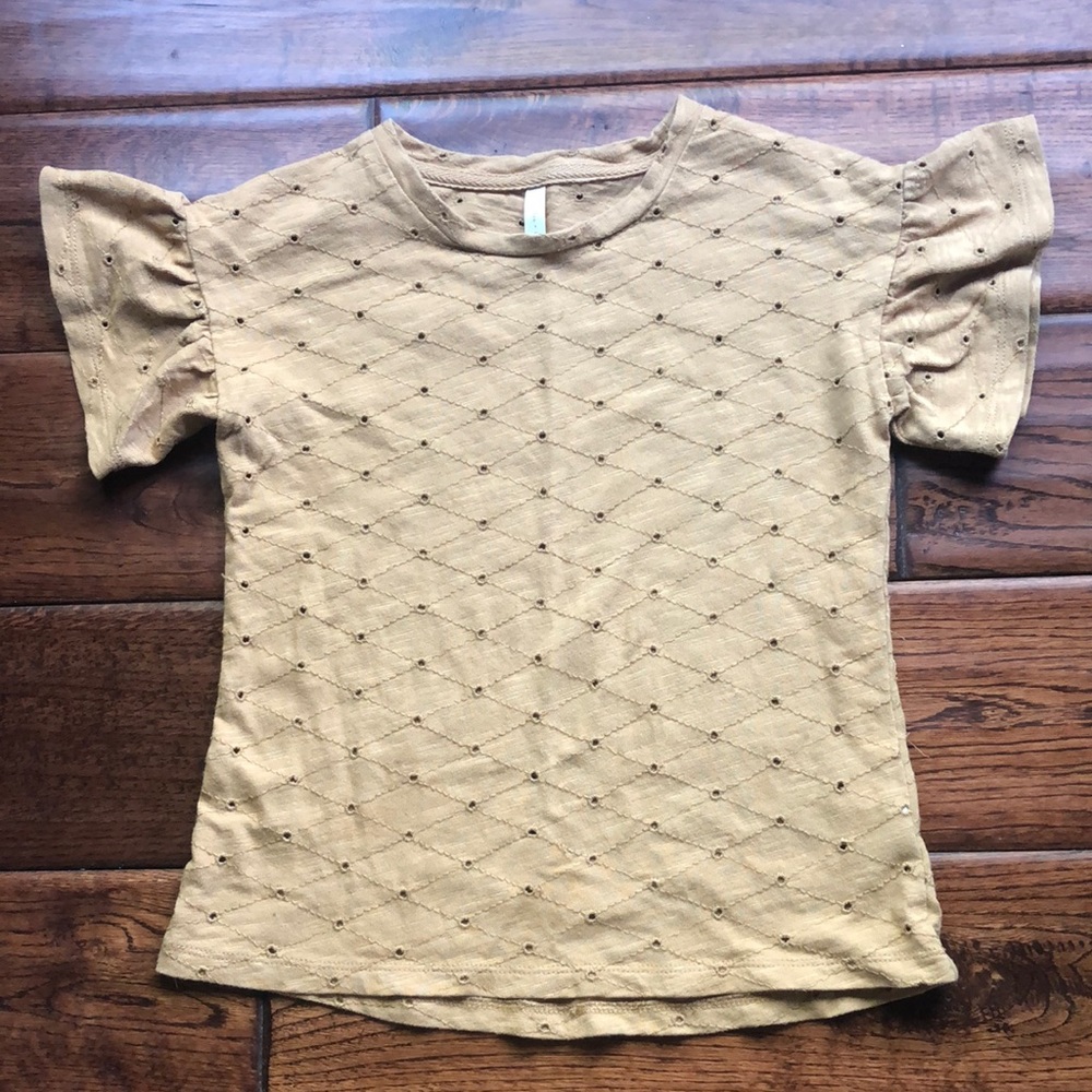 Rylee + Cru eyelet ruffle sleeve tee